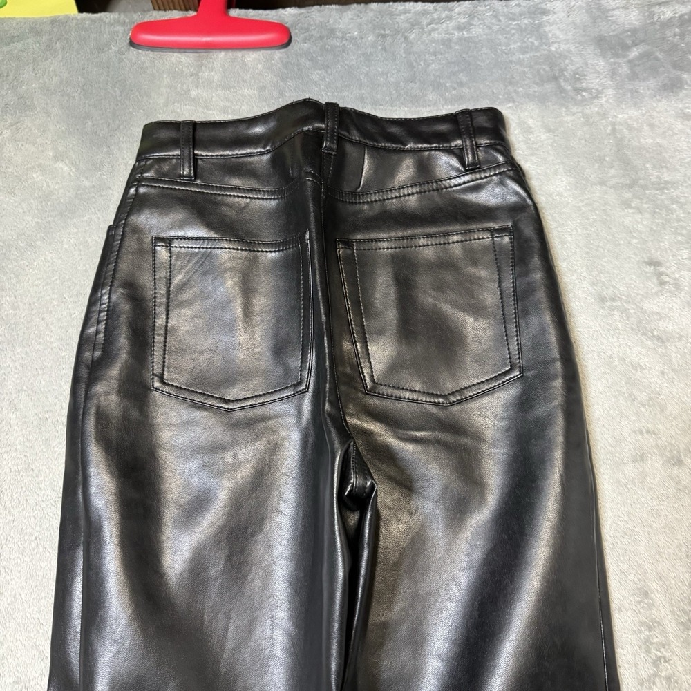 Aritzia Wilfred The Melina Soft Vegan Leather Straight Pant Black Size 23x27 - Picture 7 of 11